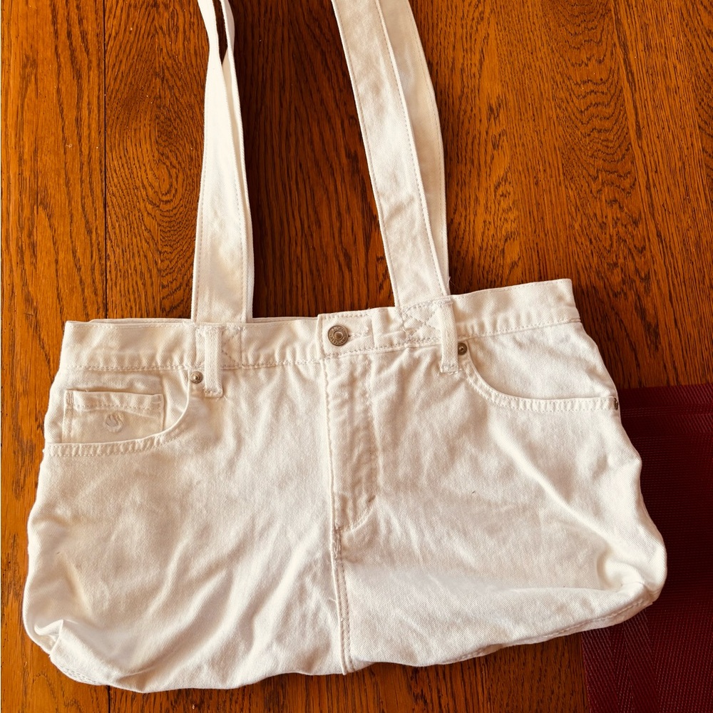 Gloria Vanderbilt HOMEMADE upcycled    denim woman boho casual jean purse